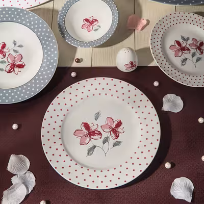 سرویس غذاخوری 28 پارچه چینی زرین ایران سری ایتالیا اف مدل والنسیا درجه یک