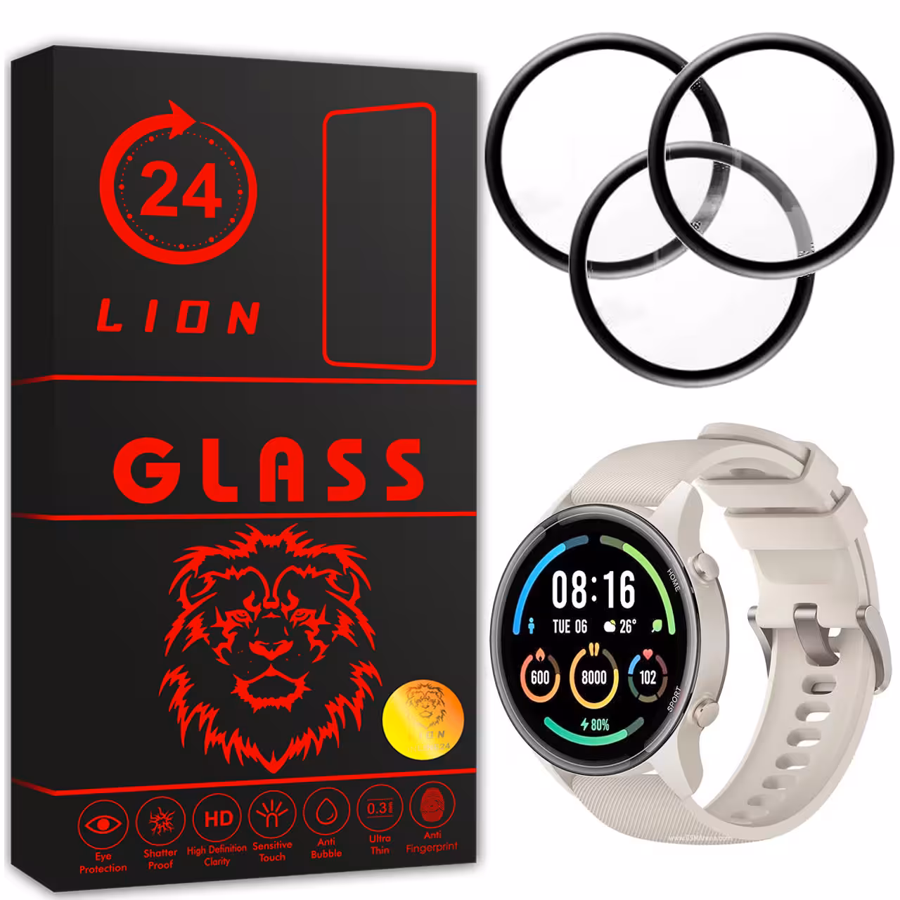 محافظ صفحه نمایش لاین مدل RT007 مناسب برای ساعت هوشمند شیایومی Mi Watch Color Sport بسته سه عددی