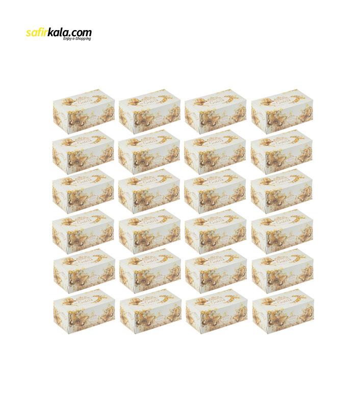 دستمال کاغذی 100 برگ گلریز گلدار مدل آذین بسته 24 عددی