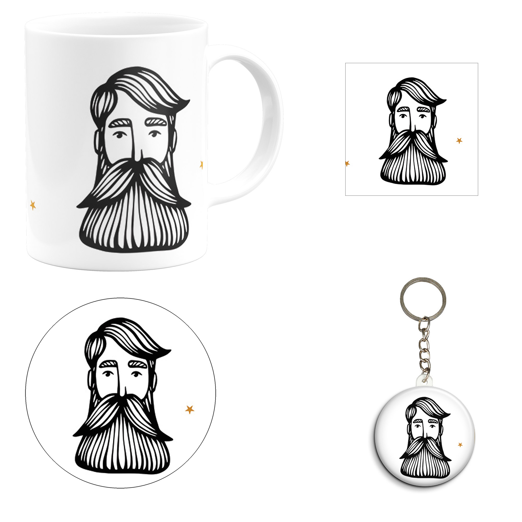 ست هدیه ماگ مدل لیوان دهنی طرح آقای جنتلمن کد M1