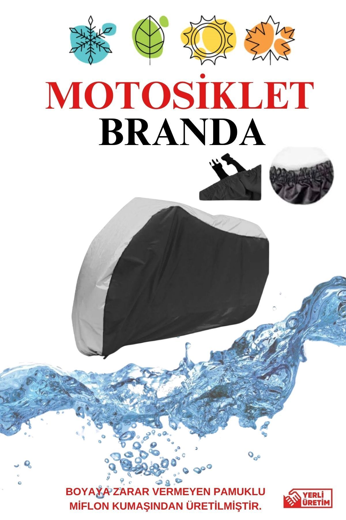 چادر موتورسیکلت خاکستری کیسه عقب سیاه یاماها DT 125 R موتور سیکلت برزنت C455 AutoEN