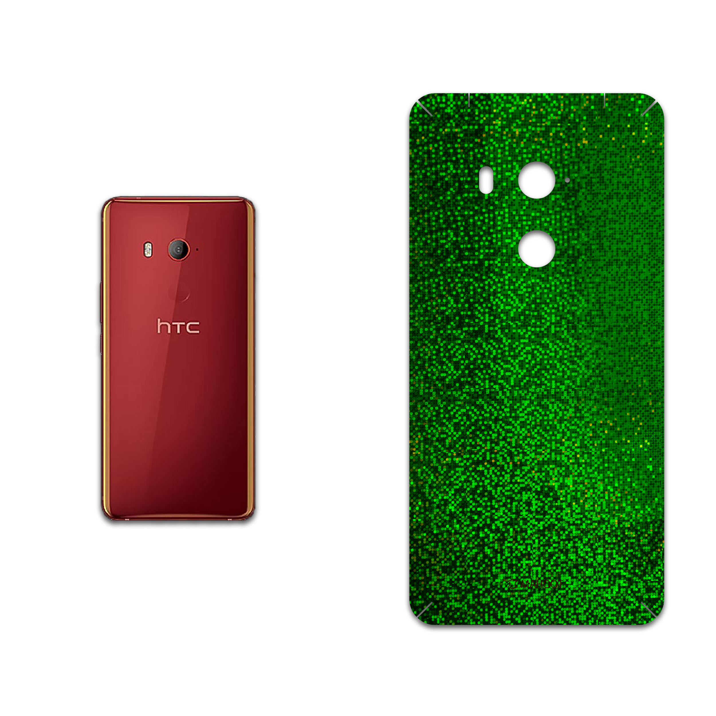 برچسب پوششی ماهوت مدل Green-Holographic مناسب برای گوشی موبایل اچ تی سی U11 Eyes