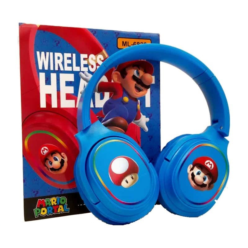 هدست وایرلس فانتزی طرح MARIO مدل ML-6820 - رنگ آبی