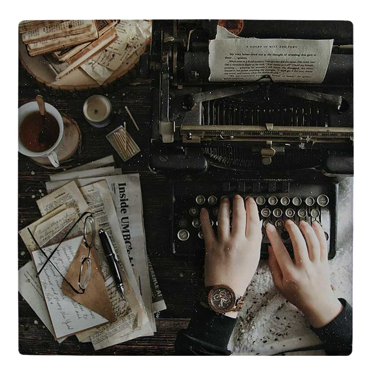 کاشی کارنیلا طرح ماشین تحریر کد wk524