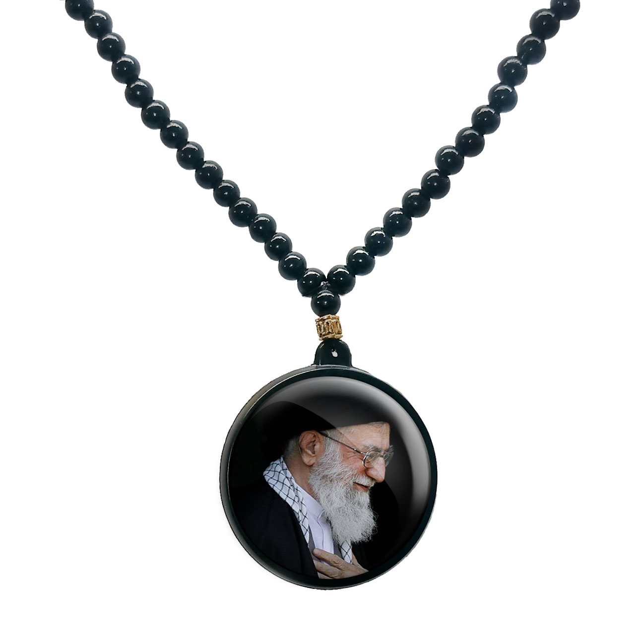 گردنبند پرمانه طرح تصویر آیت الله خامنه ای کد pmd.11697 مدل دو طرفه