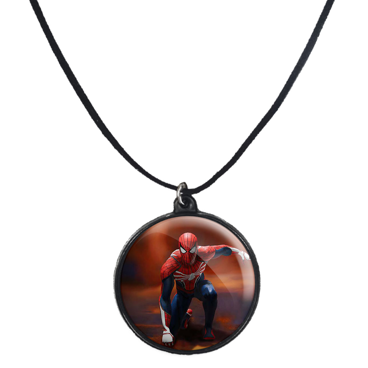 گردنبند پرمانه طرح مرد عنکبوتی کد pmb.486 مدل دو طرفه