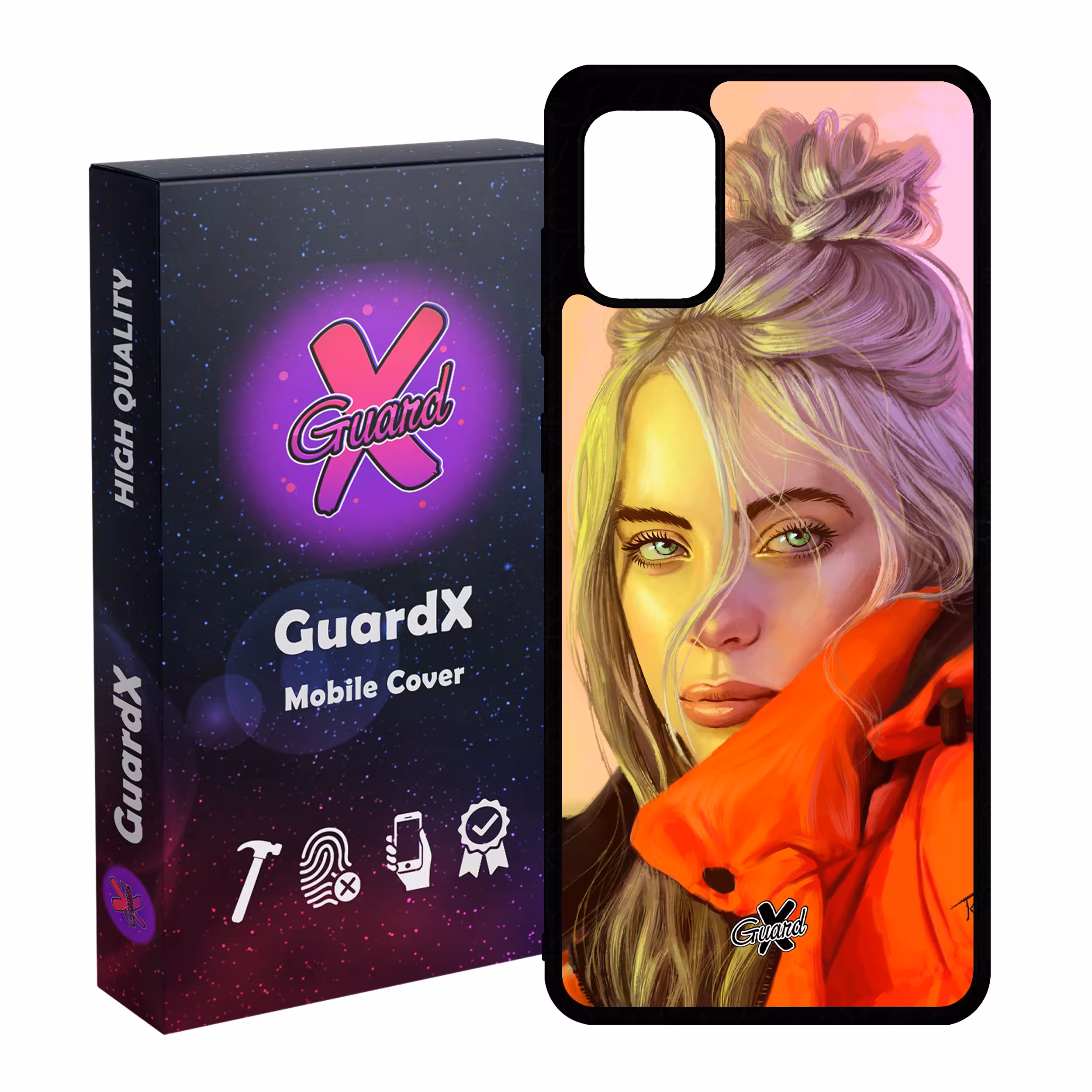 کاور گارد ایکس طرح Billie Eilish مدل Glass10217 مناسب برای گوشی موبایل سامسونگ Galaxy A31