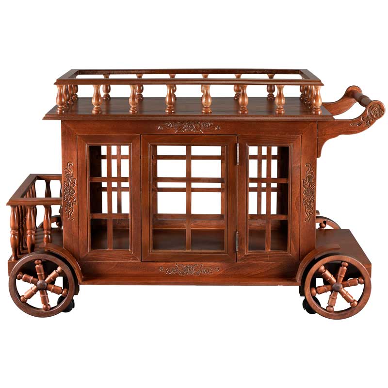 ميز بار کالسکه چوبی لوتوس کد محصول: Z-9914-BRANDO-BROWN