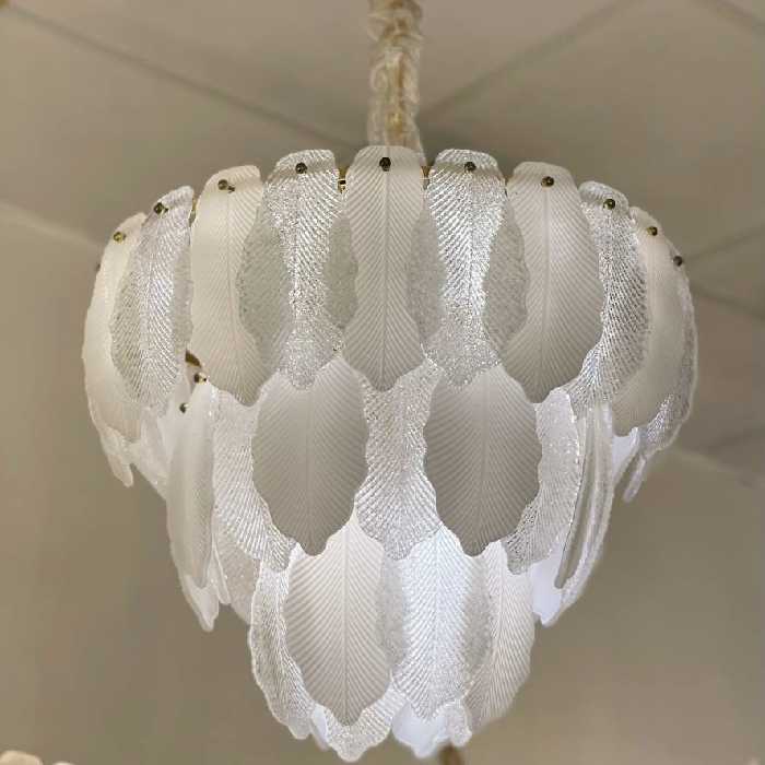 لوستر صدفی مدرن سفید | خرید ارزان و با کیفیت از ترنم گالری