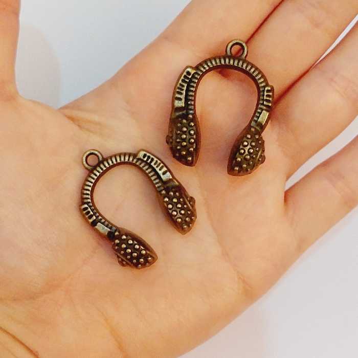 پلاک هدفون خرجکار برنزکد18فروش دونه ای طول3سانت ونیم