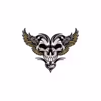 برچسب بدنه خودرو گراسیپا طرح skull Wings کد 15
