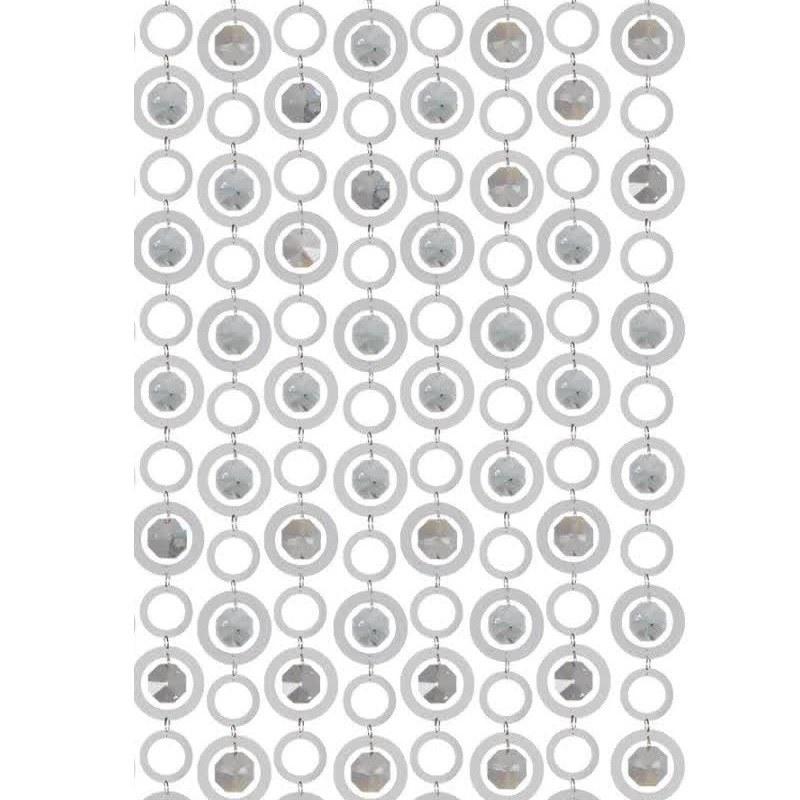 پرده آویز ترکیبی چوب و کریستال مدل رویا عرض50 ارتفاع 220 سانتیمتر(سفید)