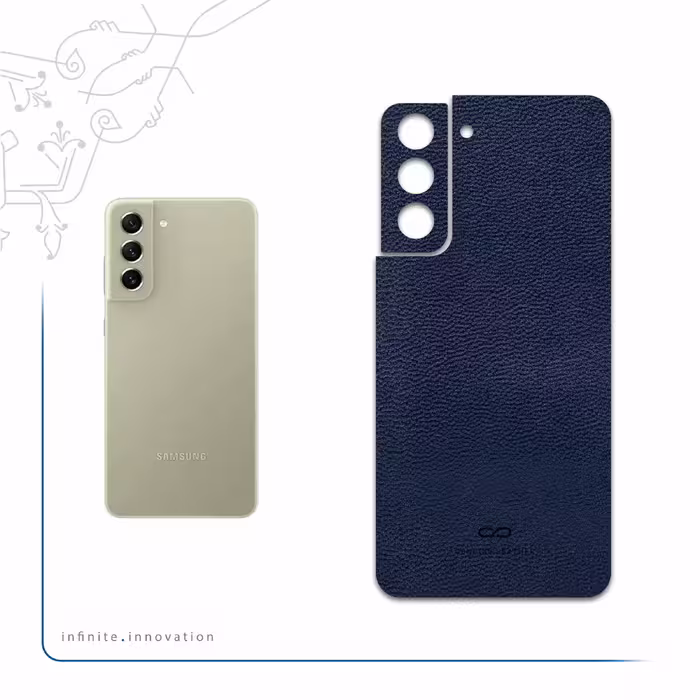 برچسب پوششی ماهوت مدل Deep-Blue-Leather مناسب برای گوشی موبایل سامسونگ Galaxy S21 FE 5G