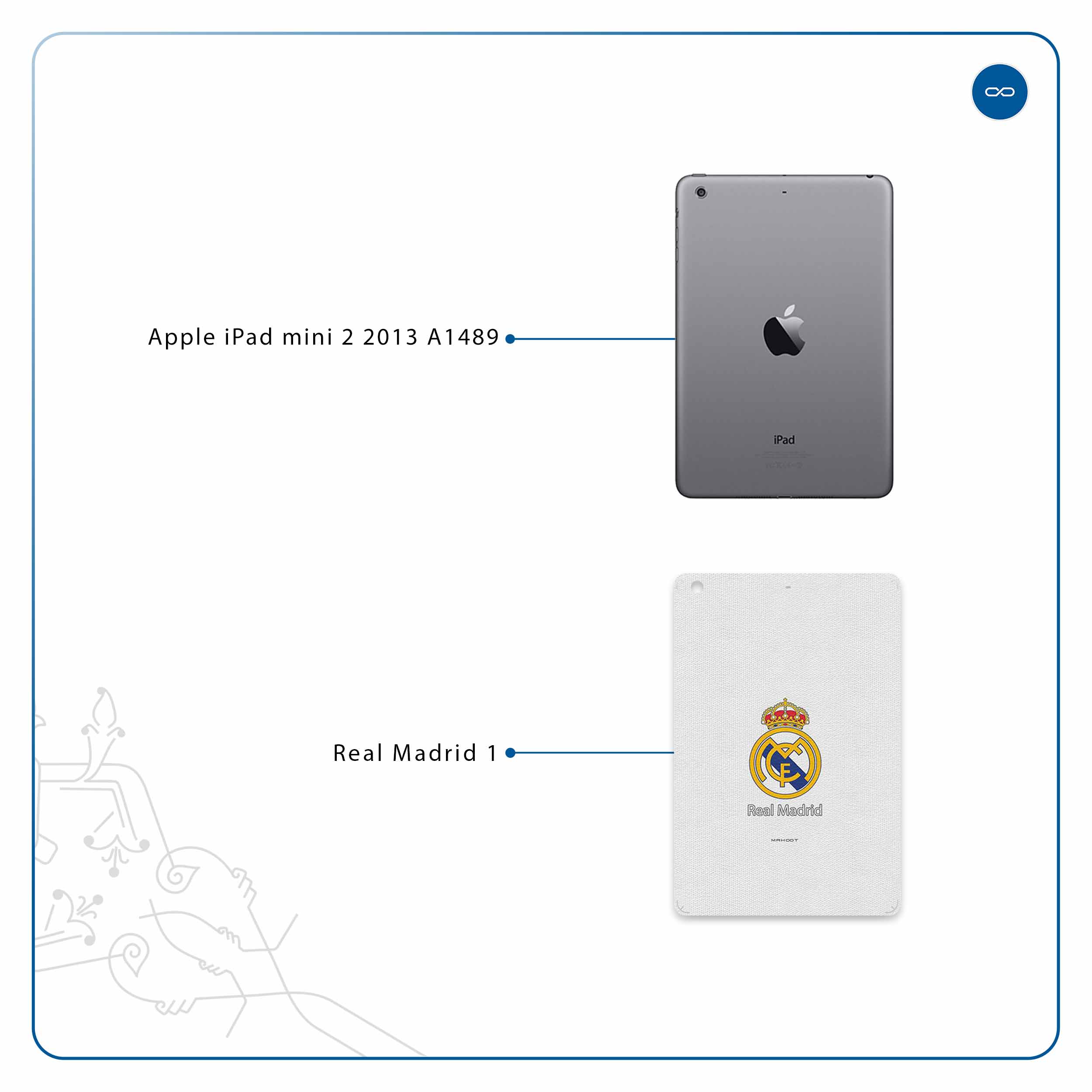 برچسب پوششی ماهوت مدل Real-Madrid مناسب برای تبلت اپل iPad mini 2 2013 A1489