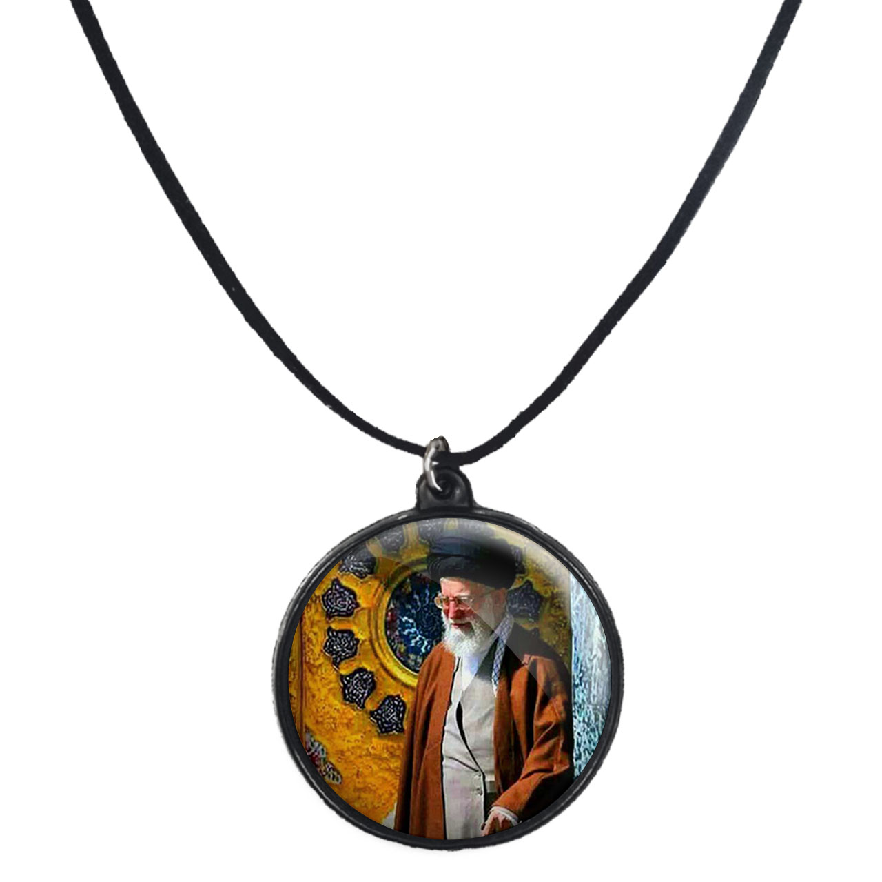 گردنبند پرمانه طرح تصویر آیت الله خامنه ای کد pmb.11702 مدل دو طرفه