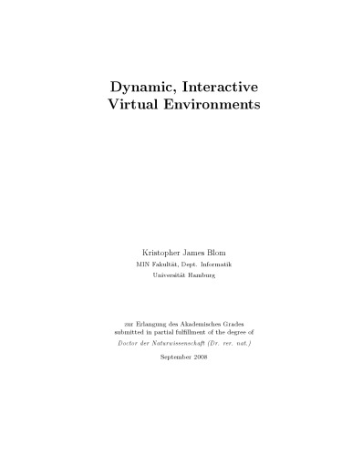 خرید و دانلود نسخه کامل کتاب Dynamic, Interactive Virtual Environments [PhD Thesis]