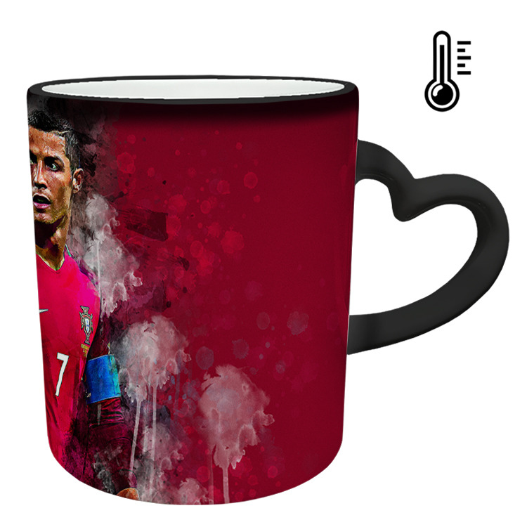 ماگ حرارتی مدل دسته قلبی طرح رونالدو کد 159