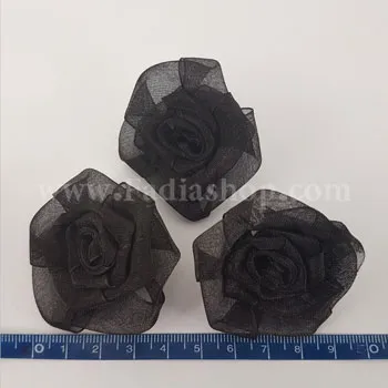 گل پفکی حریر بزرگ مشکی