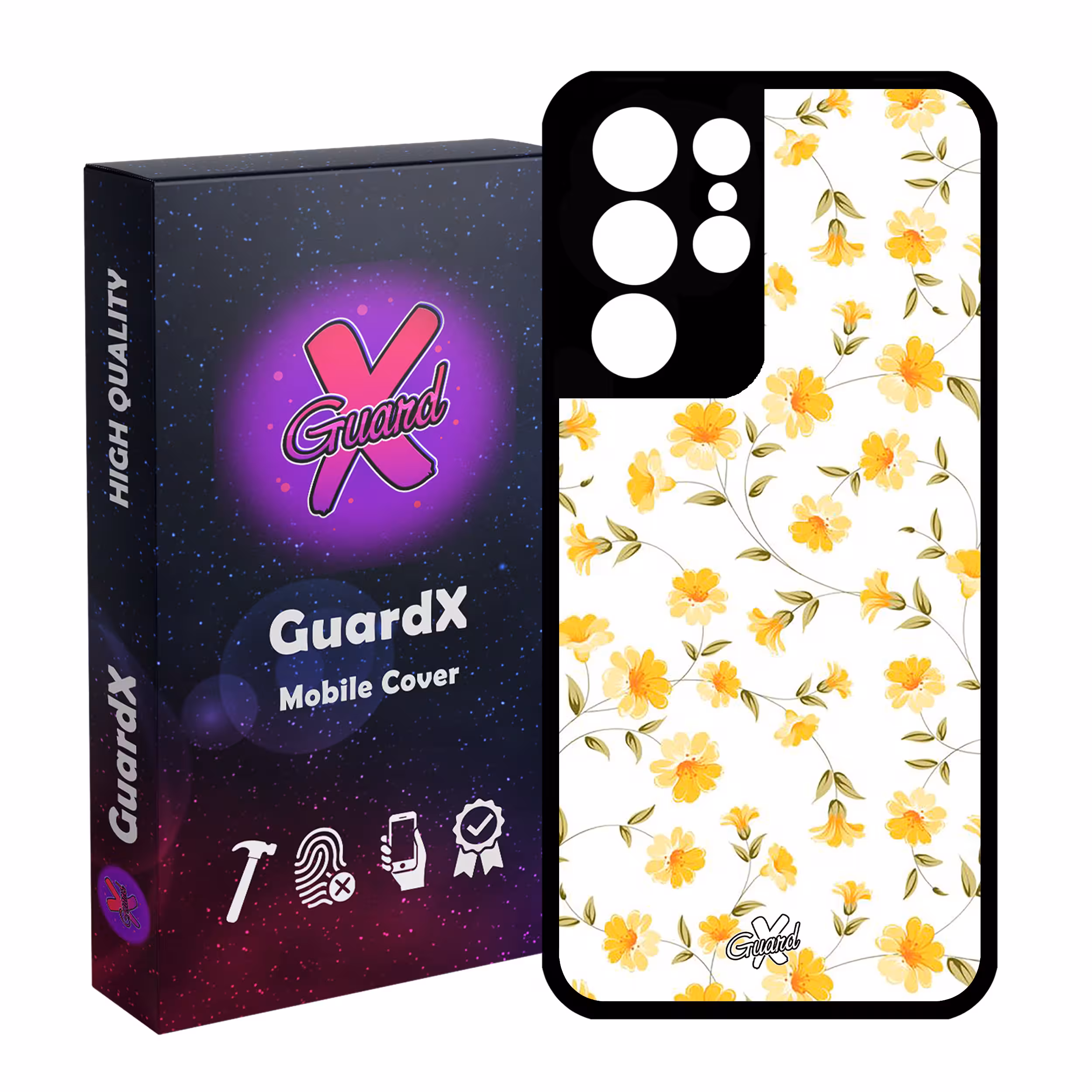 کاور گارد ایکس طرح گل مدل Glass10415 مناسب برای گوشی موبایل سامسونگ Galaxy S21 Ultra