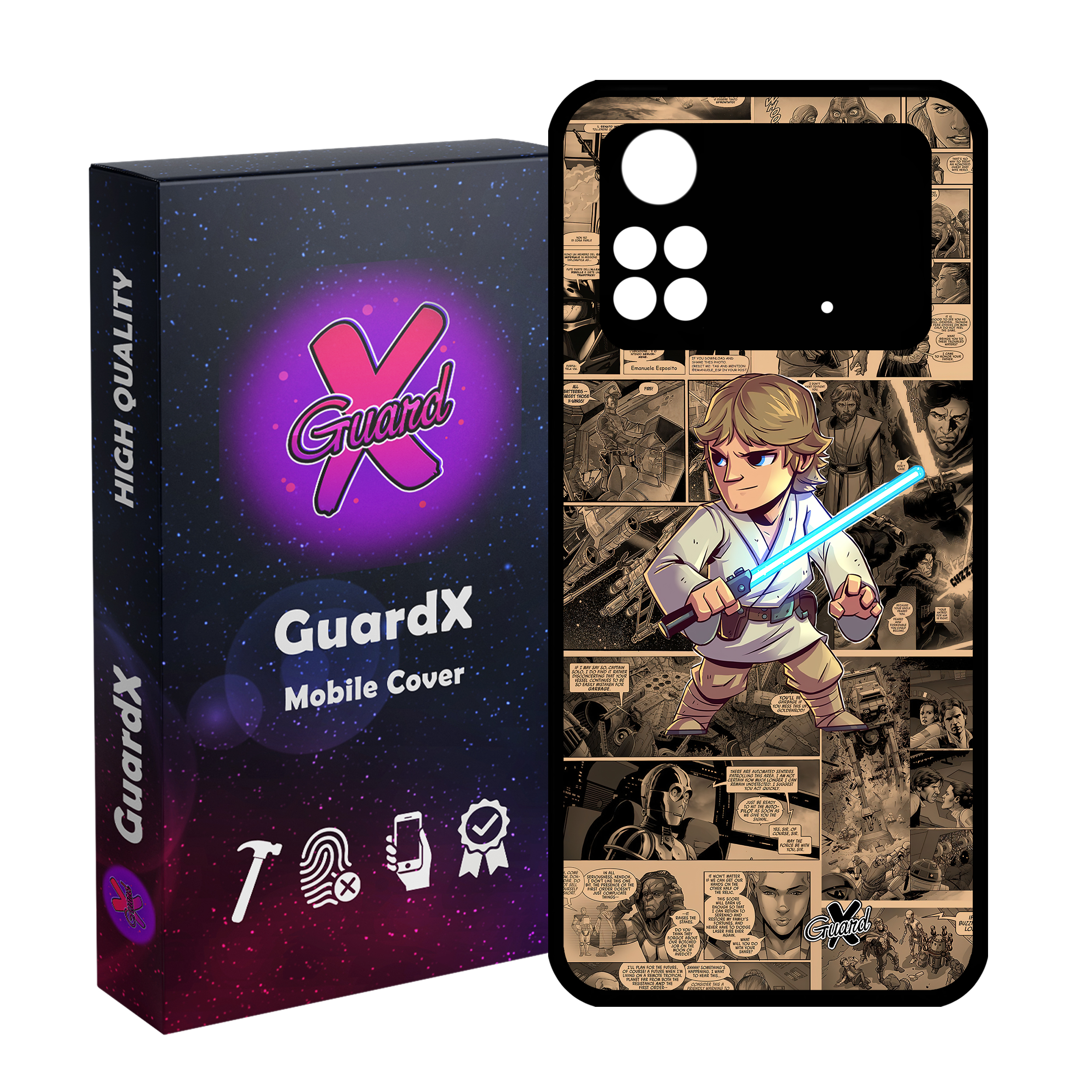 کاور گارد ایکس طرح جنگ ستارگان مدل Glass10525 مناسب برای گوشی موبایل شیائومی Poco M4 Pro 4G