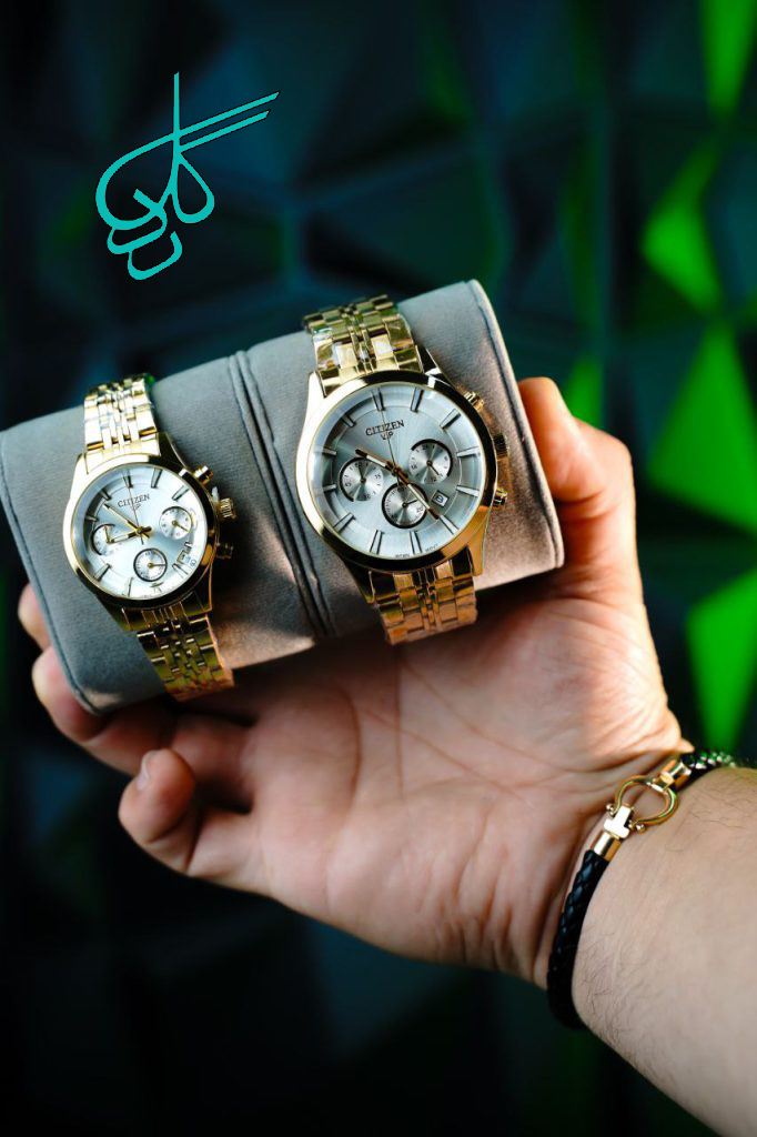 خرید ست ساعت مردانه و زنانه سیتیزن کرنوگراف سه موتوره فعال رنگ ثابت دارای رنگبندی کیفیت عالی کد 2116758 - ردگل