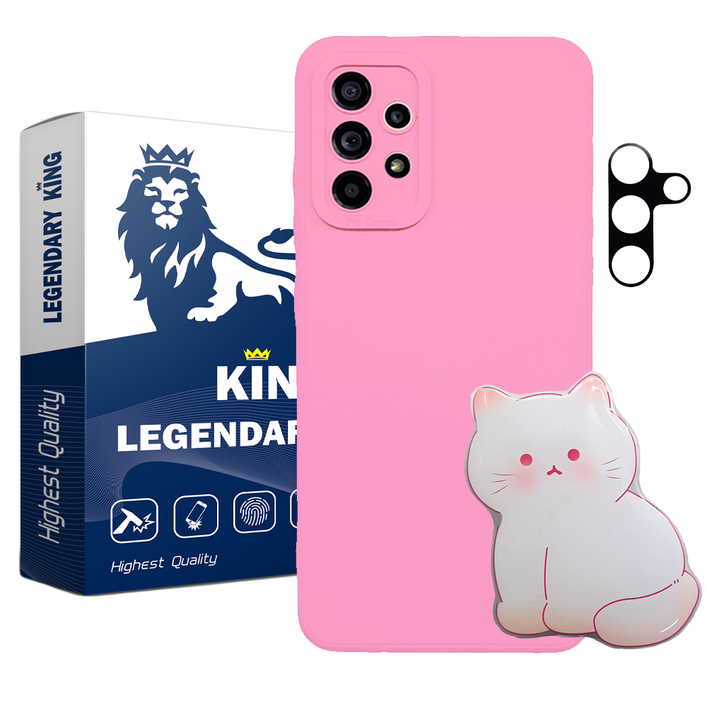 کاور لاین کینگ مدل Gorbeh مناسب برای گوشی موبایل سامسونگ Galaxy A53 به همراه پایه نگهدارنده و محافظ لنز