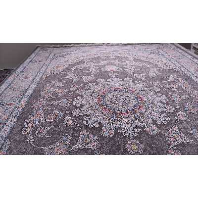 فرش ماشینی زمرد مشهد مدل 55007 زمینه الماسی