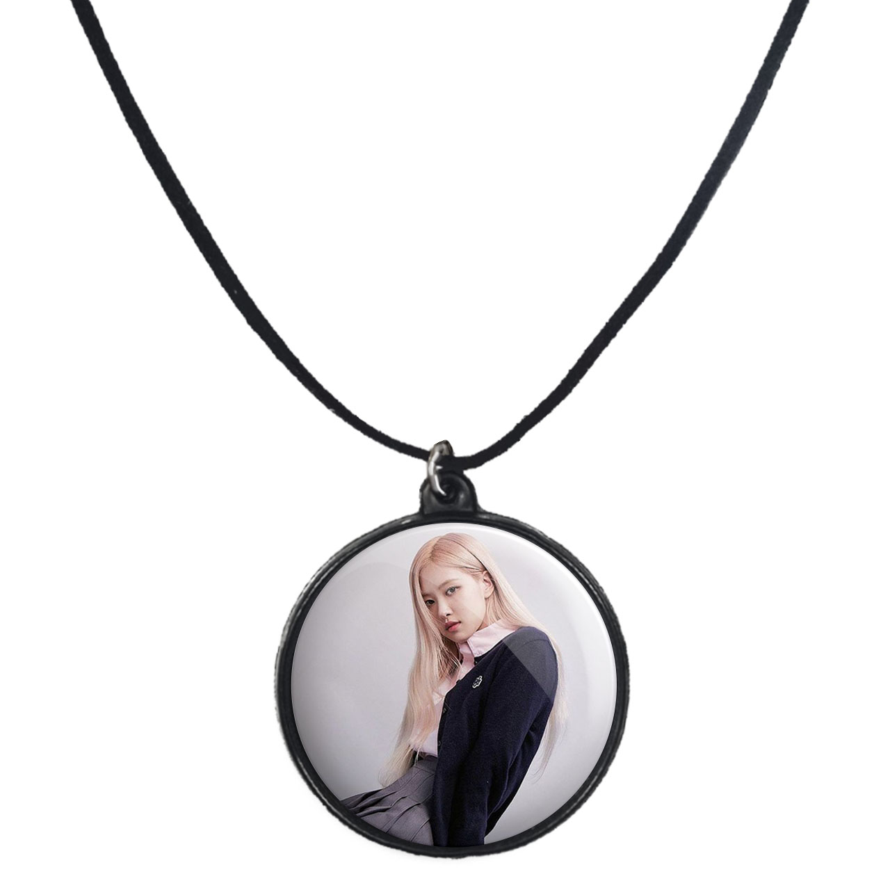 گردنبند پرمانه طرح بلک پینک کد pmb.18023 مدل دو طرفه