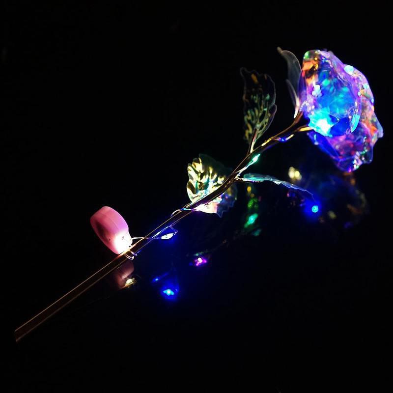 گل رز ولنتاین چراغدار هفت رنگ سلفونی