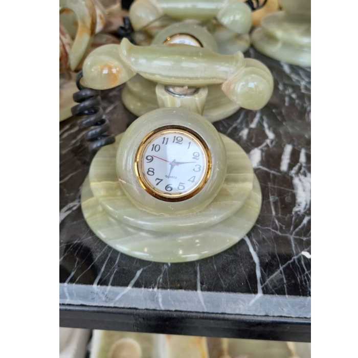 ساعت رومیزی سنگی طرح تلفن