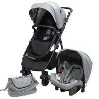 سرویس کالسکه نوزادی طوسی مدل دلوکس بیبی فورلایف BABY4LIFE