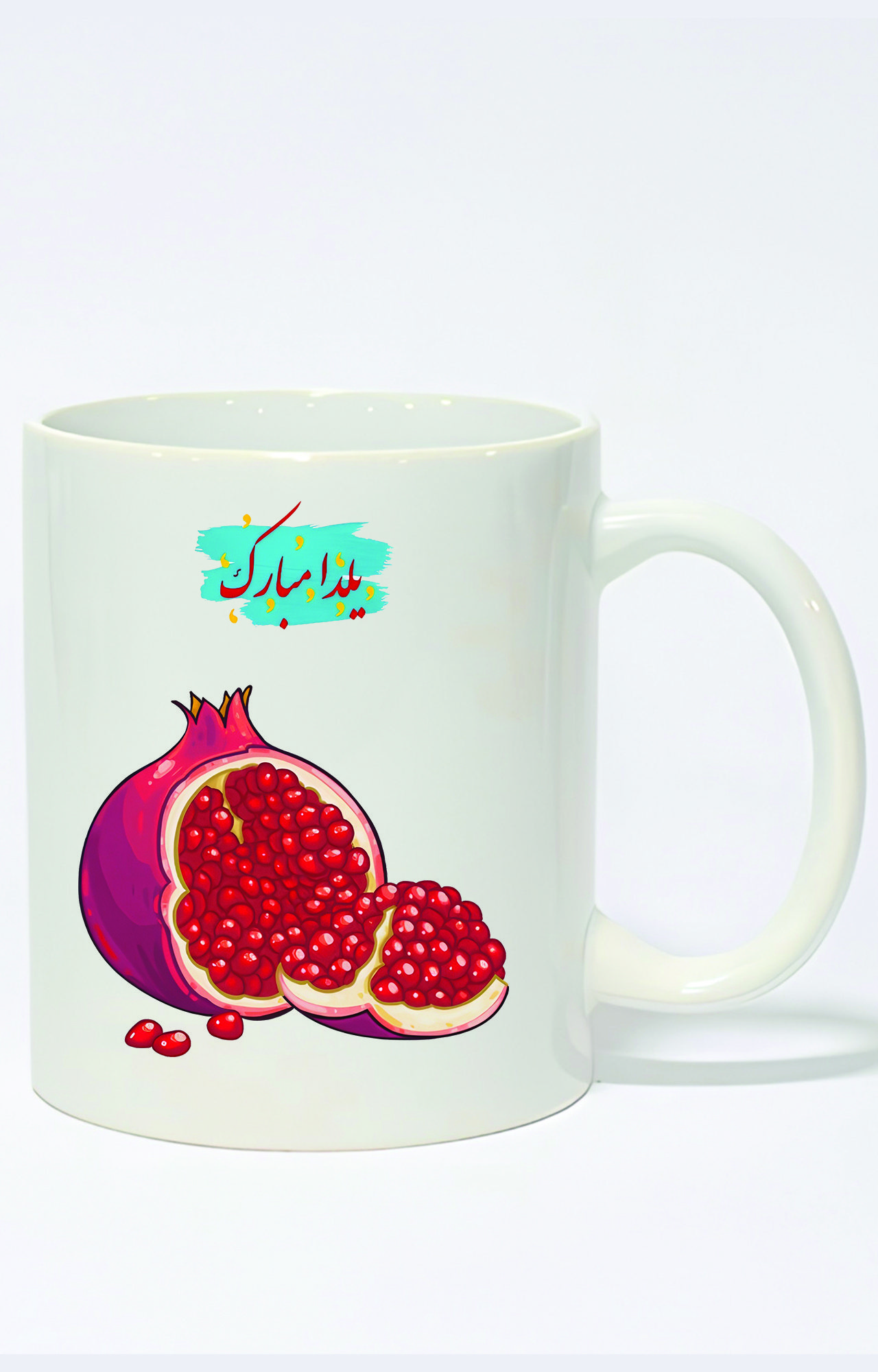 ماگ ساده طرح انار شب یلدا کد 3752