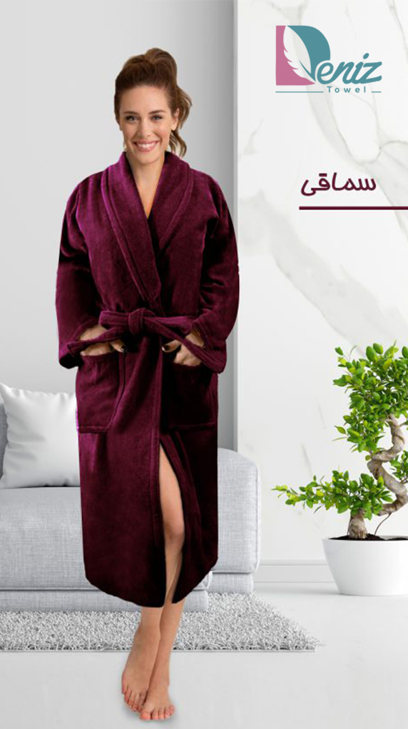 حوله تن پوش با طرح ساده رنگ سماقی