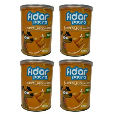 کنسرو سگ فیدار پاتیرا مدل ChickenDuck وزن 400 گرم بسته 4 عددی