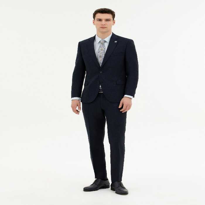 کت و شلوار مردانه سرمه ای پیرکاردین - فروشگاه لباس شهرمون