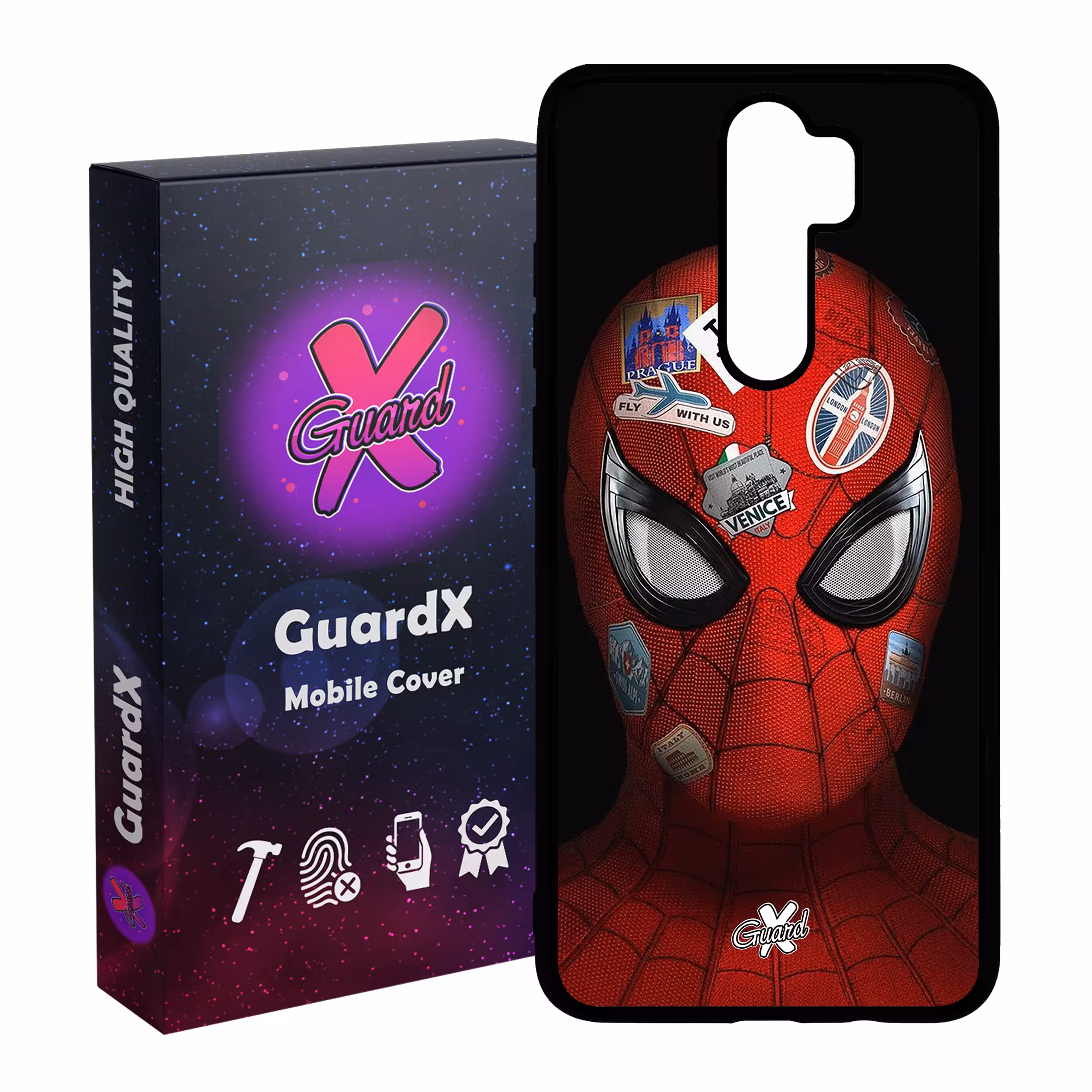 کاور گارد ایکس طرح Spider Man مدل Glass10033 مناسب برای گوشی موبایل شیائومی Redmi 9 / 9 Prime