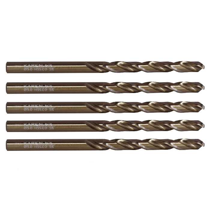 مته فلز کبالت کارن مدل ART-KRN-5M سایز 5 میلی متر مجموعه 5 عددی