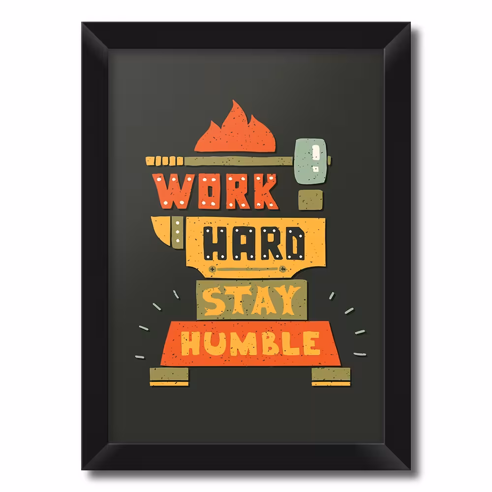تابلو فنچ آرت طرح Work Hard کد QT102C-CO