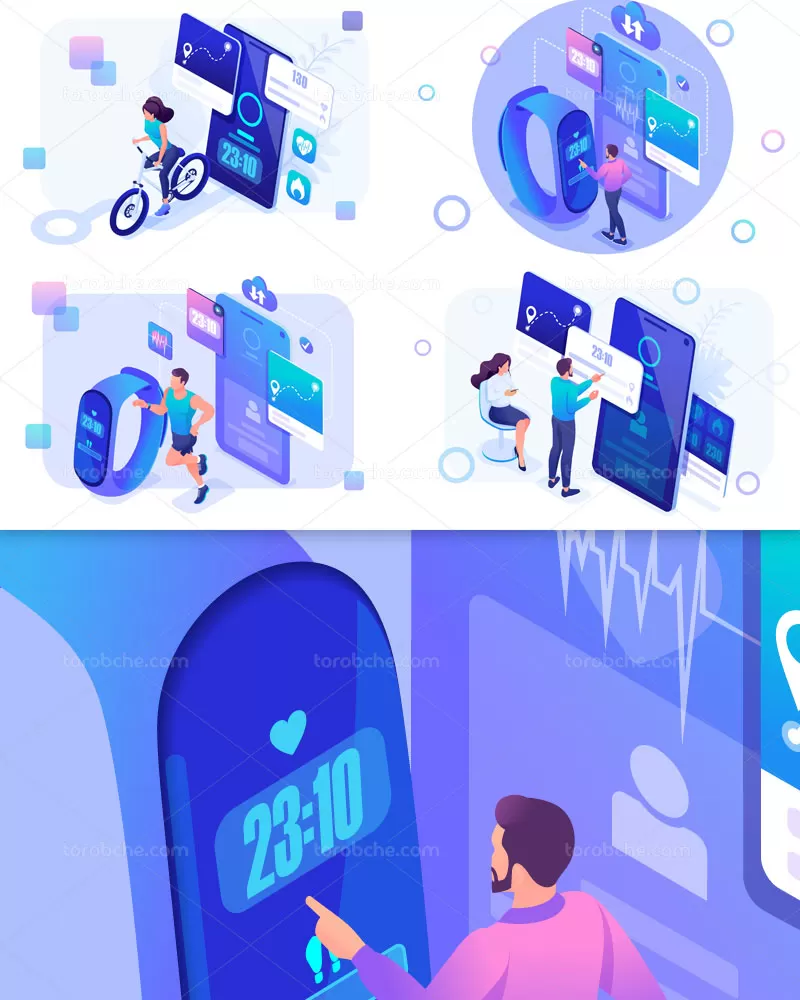 وکتور اپلیکیشین سلامتی | گرافیک با طعم تربچه