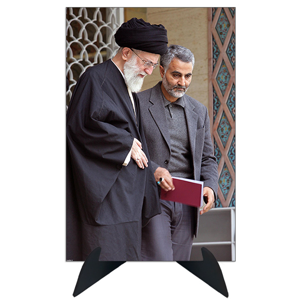 تابلو شاسی رومیزی طرح شهید سردار قاسم سلیمانی و رهبر مدل AG-211