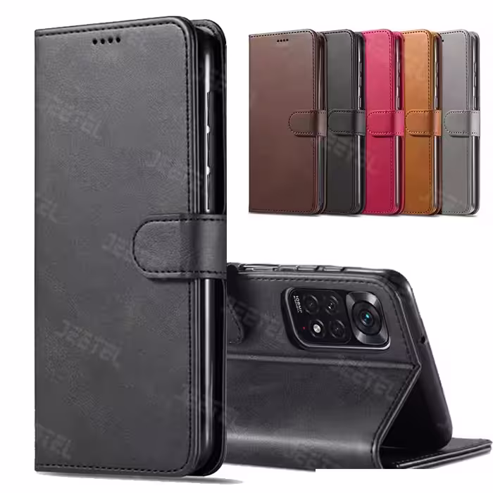 کیف چرمی Xiaomi Redmi Note 12 Pro 4G مدل لپ تاپی جاکارتی دار