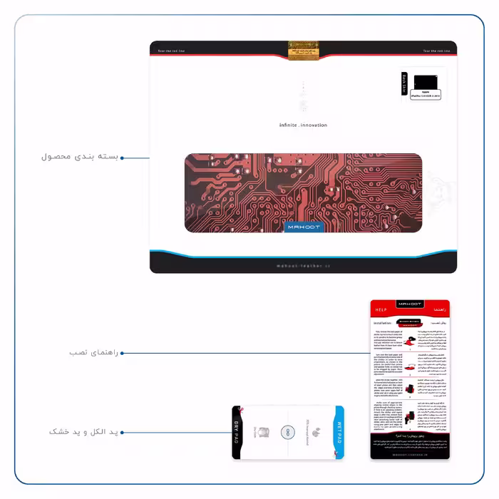 برچسب پوششی ماهوت مدل Red Printed Circuit Board مناسب برای تبلت اپل iPad Pro 12.9 (GEN 3) 2018 A1895