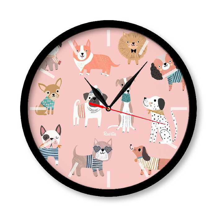 ساعت دیواری راویتا طرح سگ کد 1308