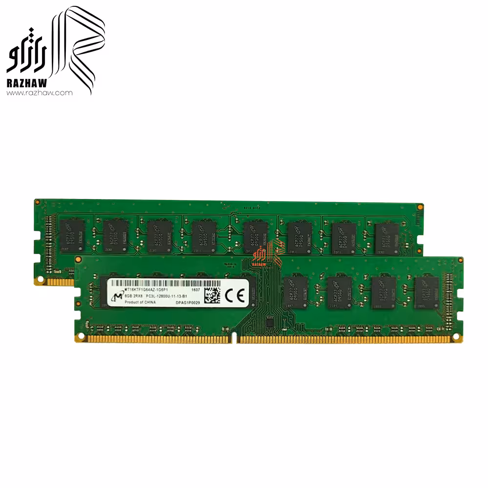 رم دسکتاپ ddr3l میکرون 12800mhz مدل 1G6P1 ظرفیت 8 گیگابایت CL11
