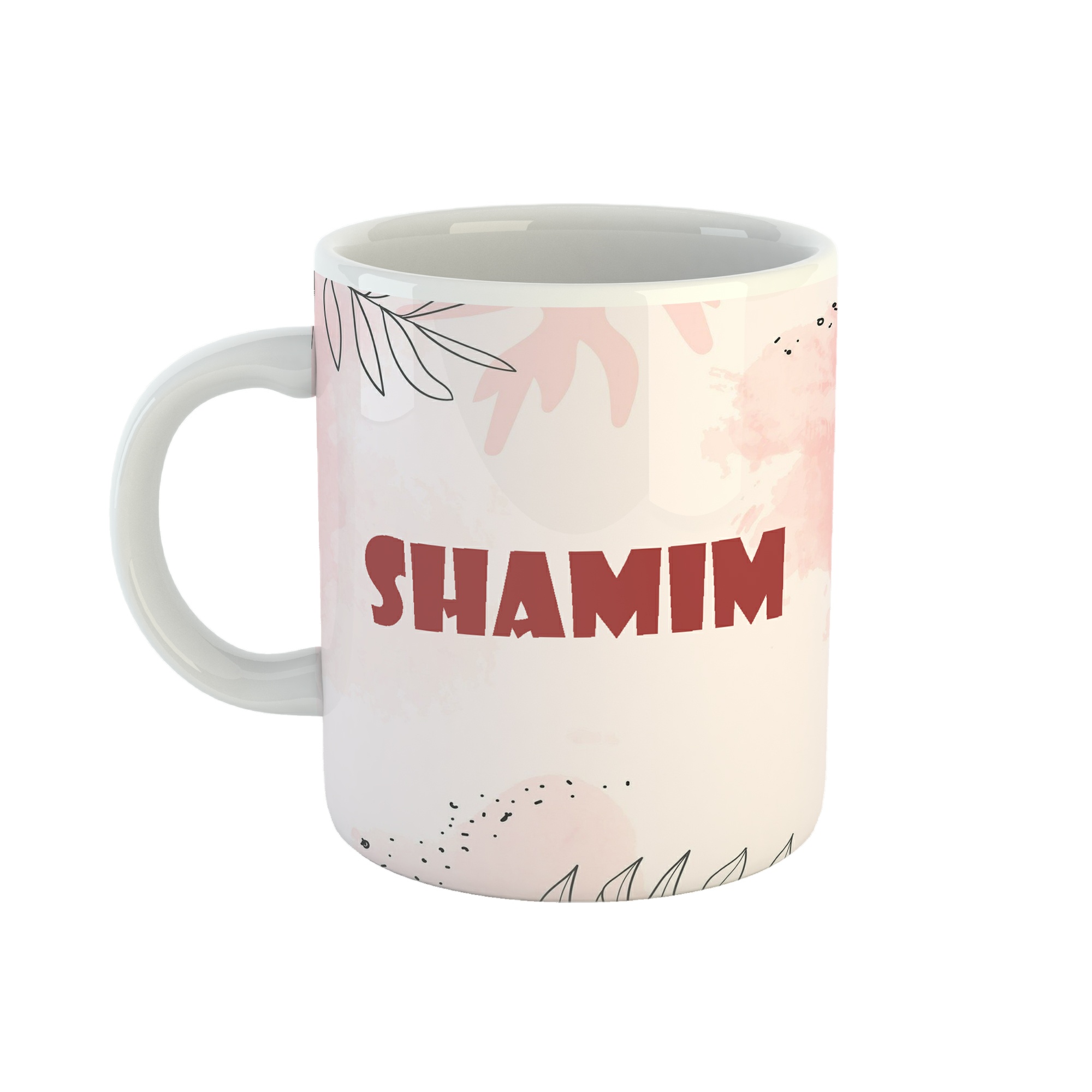 ماگ طرح اسم شمیم مدل برگ کد 369