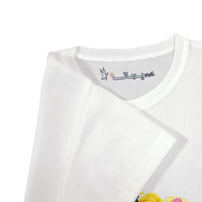 تی شرت آستین کوتاه بچگانه پرمانه طرح گیسو کمند کد pmt.7742