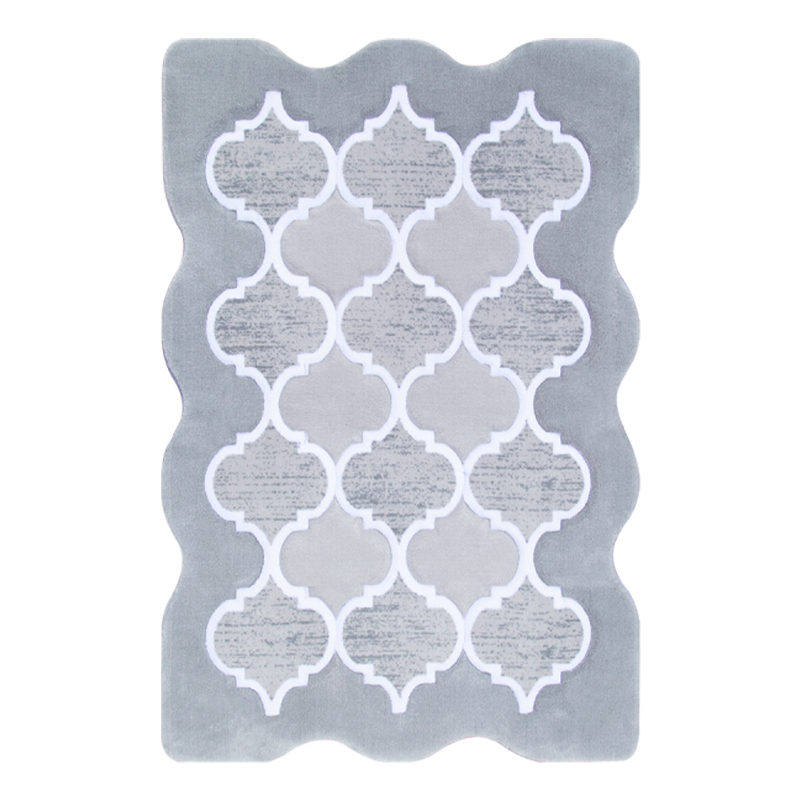 فرش ماشینی مدل مراکشی کد 9168 زمینه طوسی