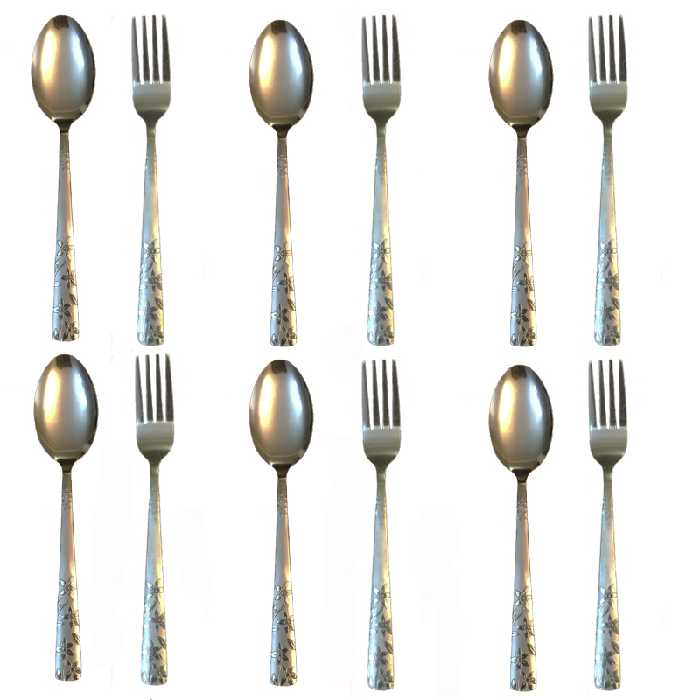 ست قاشق و چنگال 12 پارچه مدل افشان