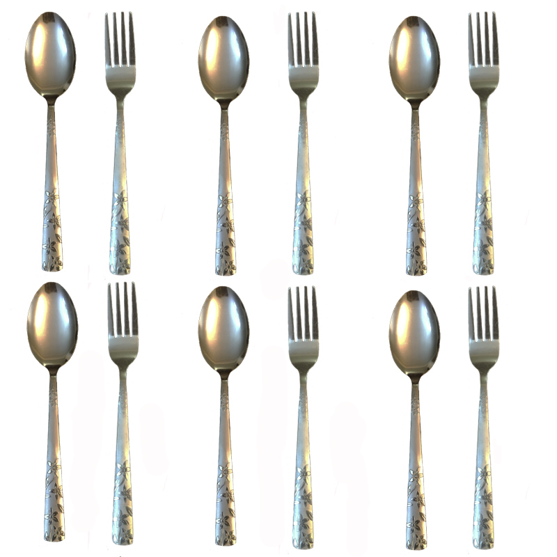 ست قاشق و چنگال 12 پارچه مدل افشان