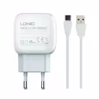 شارژر دیواری الدینیو مدل A-1306-Q به همراه کابل تبدیل MicroUSB